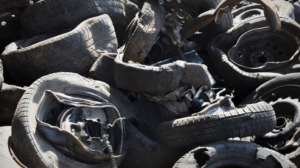 Tires as feedstock for a pyrolysis plant.