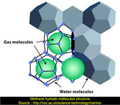 Hydrates consist methane trapped in a crystalline water structure